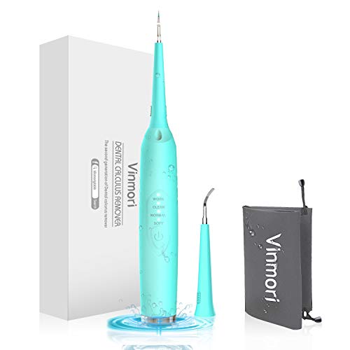 Product Cover Electric Dental Calculus Remover, Vinmori High-Frequency Household Tartar Removal Tool Scraper Toothbrush Teeth Cleaning Tools with 2 Replaceable Cleaning Heads