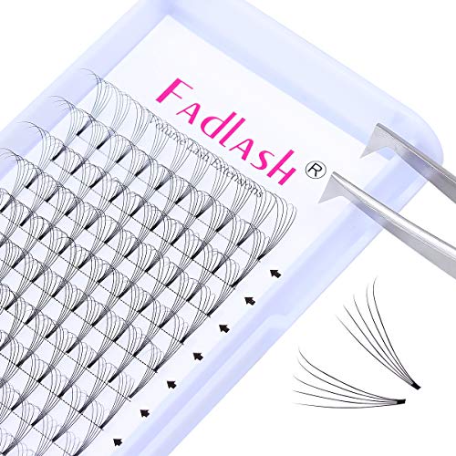 Product Cover Volume Lash Extensions 8-20mm Premade Fans 5D C/D Curl Eyelash Volume Extensions Individual Eyelashes Natural Rapid Cluster Lashes by FADLASH (5D-0.10-D, 17mm)