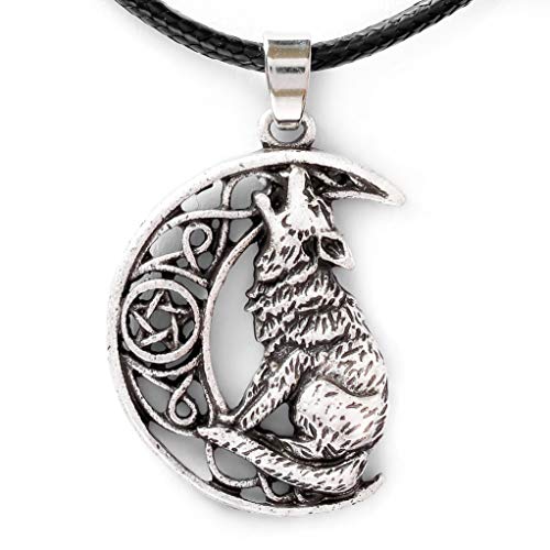 Product Cover HAQUIL Wolf Jewelry Moon Howling Wolf Necklace for Men for Women