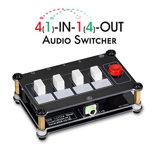 Product Cover Nobsound Little Bear 4 Way Audio Switch; 3.5mm Audio Switcher; Stereo AUX Audio Selector; Audio Splitter; 4(1)-in-1(4)-Out