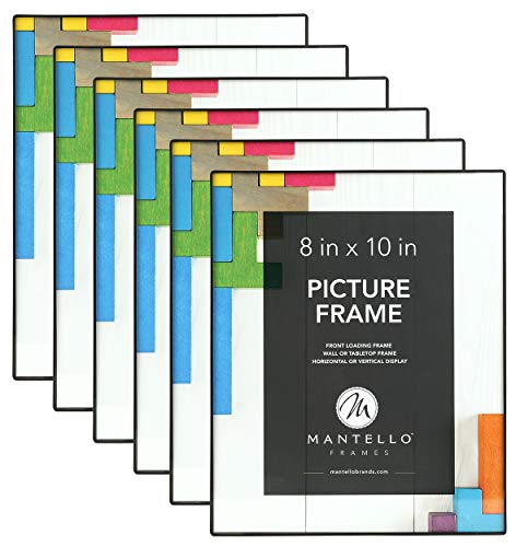 Product Cover Mantello Front Loading Picture Frame 8x10 Inch, Black, 6-Pack