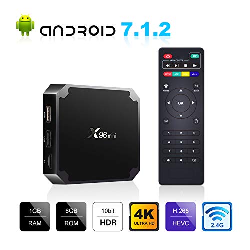 Product Cover Android 7.1.2 TV Box, X96 Mini Android TV Box - 1GB RAM+8GB ROM AMLOGIC S905W Quad-core Cortex-A53 with WiFi 2.4GHz / H.265 4K HD Smart Media Player