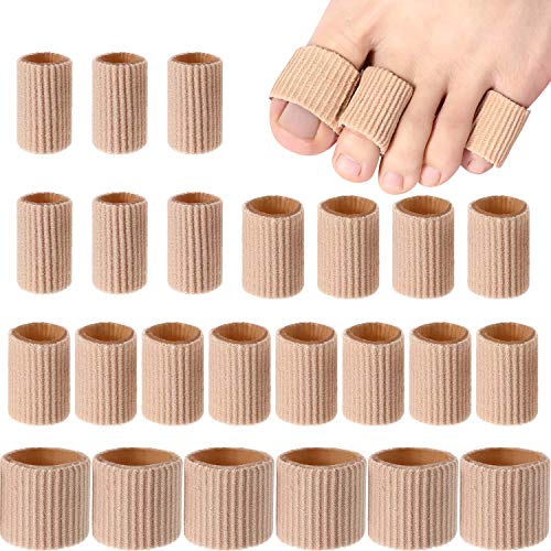 Product Cover Toe Cushion Tube Toe Tubes Sleeves Soft Gel Corn Pad Protectors for Cushions Corns, Blisters, Calluses, Toes and Fingers (24 Pieces, Mixed Size Toe Cushion Tube)
