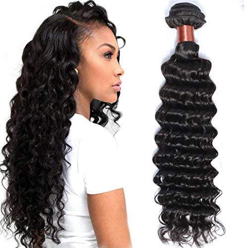 Product Cover BLACKMOON HAIR(TM) Brazilian Hair Deep Wave 28 inch 100% Unprocessed Virgin Human Hair One Bundle Weave Natural Black Color