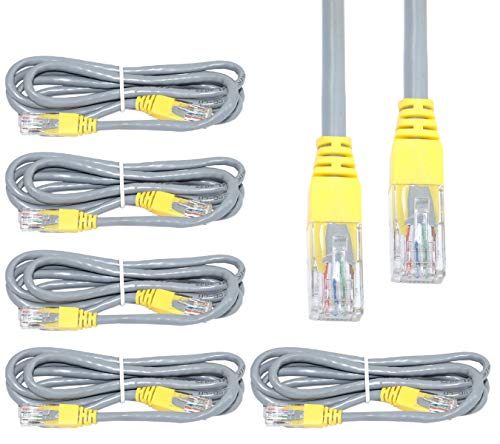 Product Cover Storite 5 Pack LAN RJ45 Cat-5e Network Ethernet Patch Cable (1.5 m, Grey)
