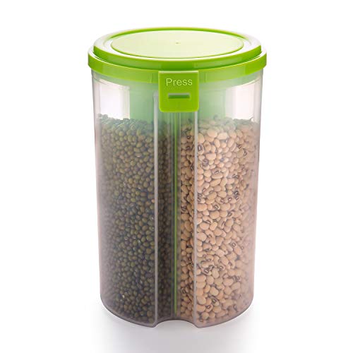 Product Cover dixa 3 Sections Air Tight Food Grain Storage Masala Cereal Dispenser Jar/containers for Kitchen , 1500ml, Transparent