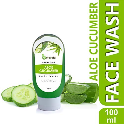 Product Cover Emeveta Aloe Vera Cucumber Herbal Face Wash Men Women - Dry and Oily Deep Clean Glowing Skin (100 ml)