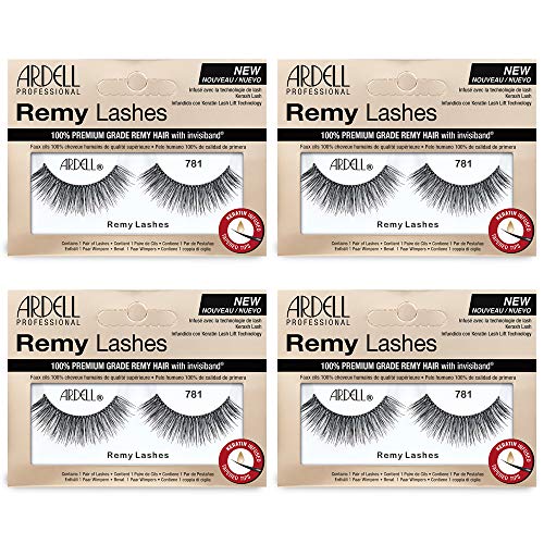 Product Cover Ardell Remy Lash 781, 100% Premium Grade Remy Hair False Lashes with Invisiband, 4 pairs