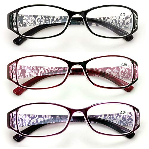 Product Cover 3 Pairs Women Flower Floral Readers - Fashion Reading Glasses RX Magnification