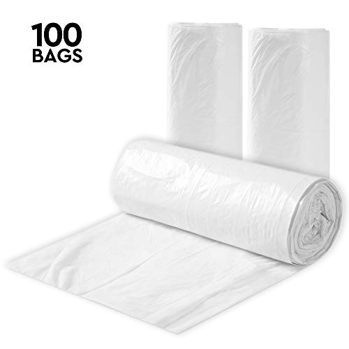 Product Cover Clear 7-10 Gallon Trash Bags, 100 Bulk Pack - Medium Size Garbage Bin Liners for Office, Bedroom and Kitchen Wastebasket Cans - by Executive Collection