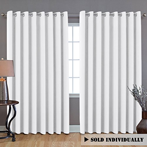 Product Cover H.VERSAILTEX White Curtains for Living Room 84 Inches Length, Room Divider Curtains for Bedroom, Thermal Insulated Patio Door Curtain Panel, Extra Wide Sliding Door Curtains, 8.5ft Wide x 7ft Long