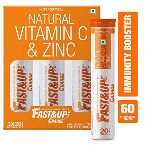Product Cover Fast&Up Charge with Natural Vitamin C and Zinc for Immunity - 60 Effervescent Tablets - Orange Flavor