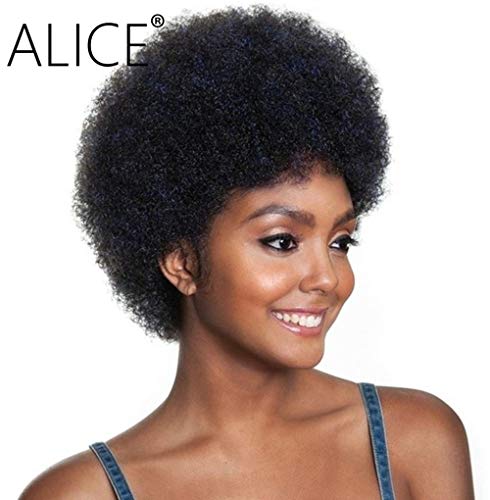 Product Cover ALICE Afro Wig Short Curly Human Hair Wig, 8