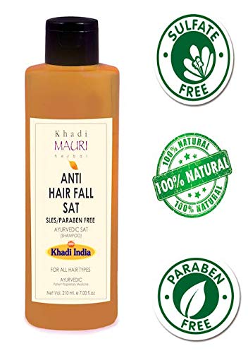 Product Cover Khadi Mauri Herbal Anti Hairfall Shampoo 210 ml - SLES & PARABEN FREE - Prevents Hair Fall & Strengthens Hair Follicles - Enriched with Amla, 210 ml