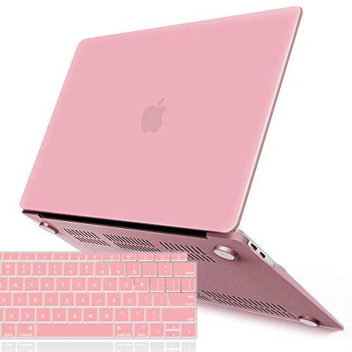 Product Cover IBENZER MacBook Air 13 Inch Case 2020 2019 2018 Release New Version A1932, Soft Touch Hard Case Shell Cover for Apple MacBook Air 13 Retina with Touch ID with Keyboard Cover, Pink, MMA-T13PK+1A
