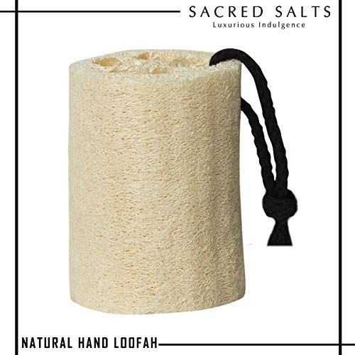 Product Cover Sacred Salts Hand Loofah Bath Scrubber Luffa Puff Natural Boar Fiber With Rope | Dead Skin Removal For Men & Women, Grey, 140 g