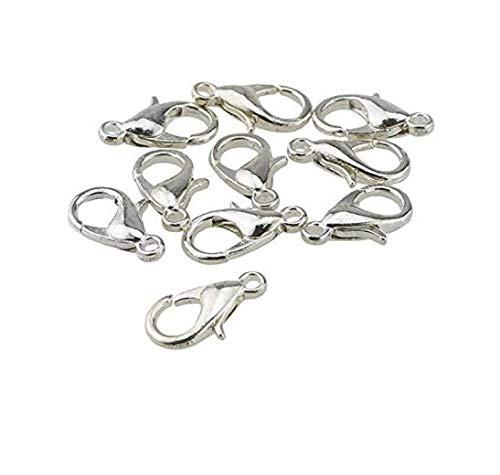 Product Cover LASSUM 100 Pcs Stainless Steel Lobster Claw Clasps 7x12mm Silver Plated Lobster Claw Clasps for Jewelry Necklaces Bracelet Making
