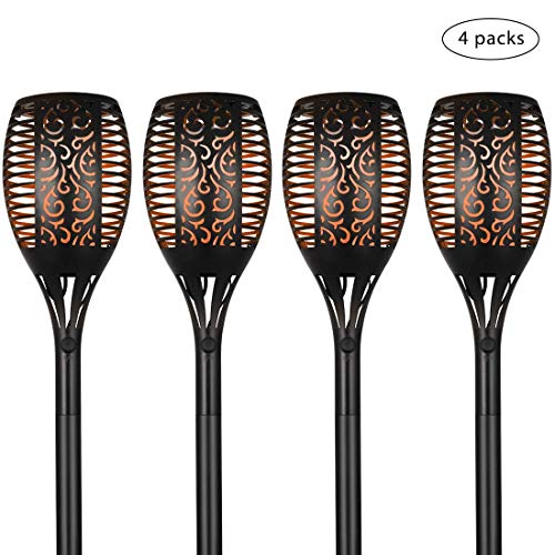 Product Cover VIVOHOME Waterproof Outdoor LED Solar Torch Lights with Flickering Flame Pack of 4