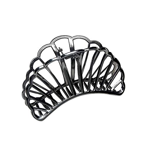 Product Cover ACCGLORY Hollow Vintage Metal Hair Clips Strong Jaw Non-Slip Hair Barrette for Women Thick Hair (Black)