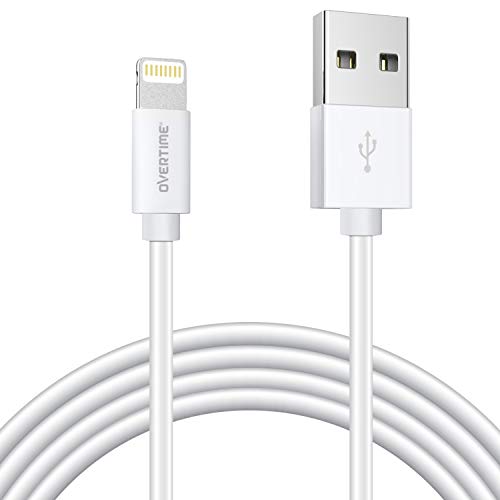 Product Cover Apple MFi Certified Lightning Cable, Overtime iPhone & iPad Fast Charger 4ft, Charging Cord for iPhone 11/11 Pro/11 Pro Max/X/XS Max/XR/8 Plus/7/6/5/SE, iPad Pro/Air 2/Mini 4/3/2, iPod Touch - White