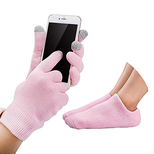 Product Cover Codream Touch Screen Moisturizing Gloves Gel Moisturizing Spa Gloves and Socks Set Gel Socks Heal Eczema Cracked Dry Skin for Repair Treatment