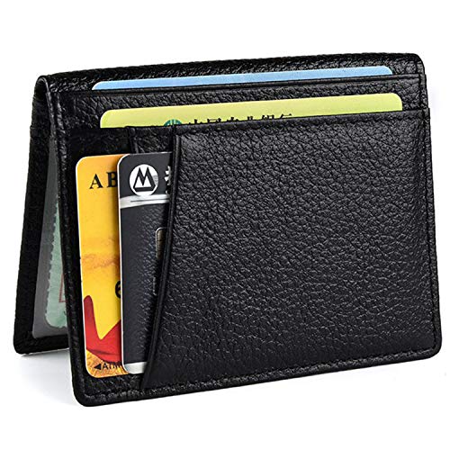 Product Cover Minimalist Front Pocket Wallet - RFID Blocking Genuine Leather Slim Bifold Wallet for Men Women