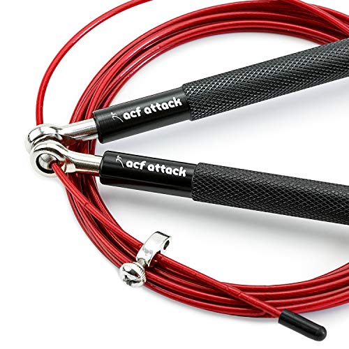 Product Cover Speed Jump Rope Double Unders - Workout Jump Rope for Boxing, MMA, Muay Thai, Crossfit, Fitness - Exercise Jumping Rope Men, Women - Skipping Rope - 10 Foot Jump Rope Adjustable Length