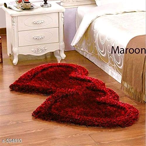 Product Cover Ruhal Fabb Super Soft Silky Non-Slip Heart Shape Carpet Runner, Mats for | Bedroom | Living Room | Floor | Home Decoration