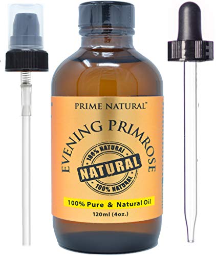 Product Cover Prime Natural Evening Primrose Oil- Refined (4oz/120ml) for Skin, Hair, Nails and Joint Pain