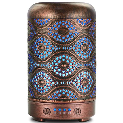 Product Cover Ultrasonic Cool Mist Essential Oil Diffuser, ARVIDSSON Metal Aromatherapy Diffusers for Essential Oils, Cool Mist Humidifier with 7 Colors LED Night Light for Home, Office