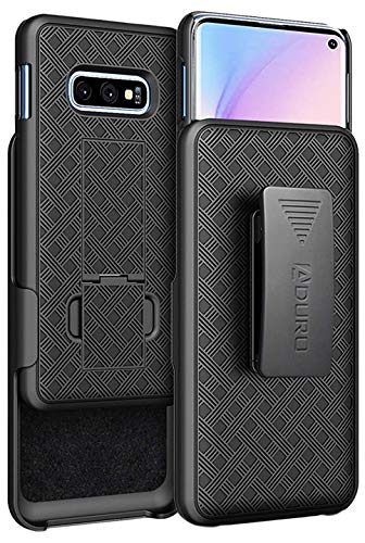 Product Cover Aduro Galaxy S10e Case with Kickstand Belt Clip Holster, Combo Galaxy Case with Rotating Belt Clip Super Slim Shell Samsung Galaxy Belt Clip Case for Samsung Galaxy S10e (NOT Plus) Cell Phone (2019)