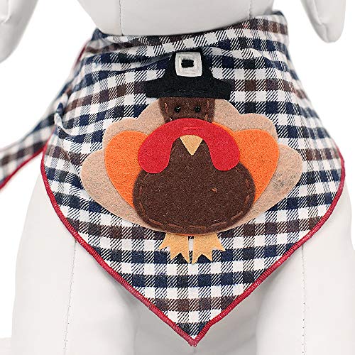 Product Cover Tail Trends Dog Bandanas with Thanksgiving Themed Designs fits Medium to Large Sized Dogs - 100% Cotton