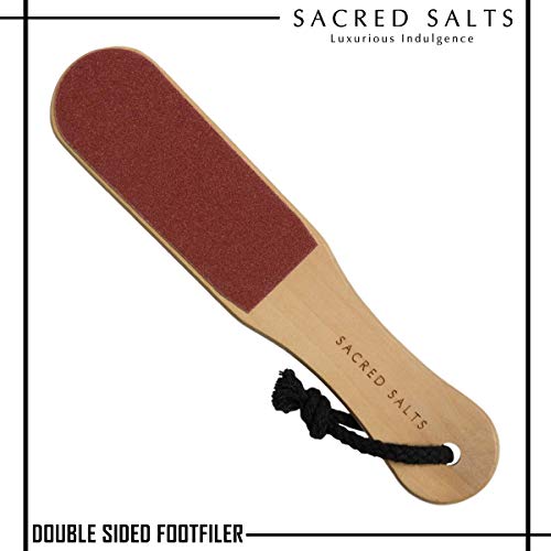 Product Cover Sacred Salts Double Sided Mild Foot File Scrubber For Dead Skin Callus Remover Pedicure Tool With Wooden Handle, 35 Grams, Pack Of 1 | Home & Salon use for Men & Women...