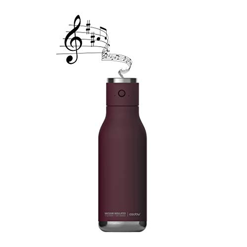 Product Cover Asobu Wireless Speaker Double Wall Insulated Stainless Steel Water Bottle 17 Ounce (Burgundy)