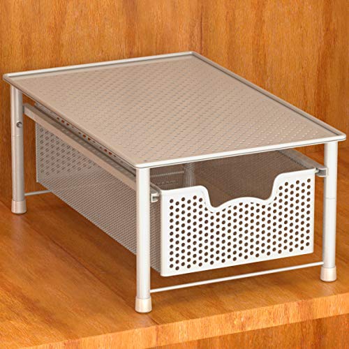 Product Cover Simple Houseware Stackable Cabinet Basket Drawer Organizer, White