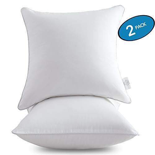 Product Cover MoMA 22 x 22 Pillow Inserts (Set of 2) - Throw Pillow Inserts with 100% Cotton Cover - 22 Inch Square Interior Sofa Pillow Inserts - Decorative Pillow Insert Pair - White Couch Pillow