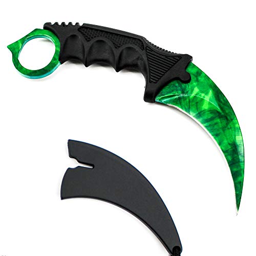 Product Cover WeTop Karambit Knife, Stainless Steel Fixed Blade Tactical Knife, CS-GO for Hunting Camping Fishing Self Defenses and Field Survival, with Sheath and Cord(Emerald)