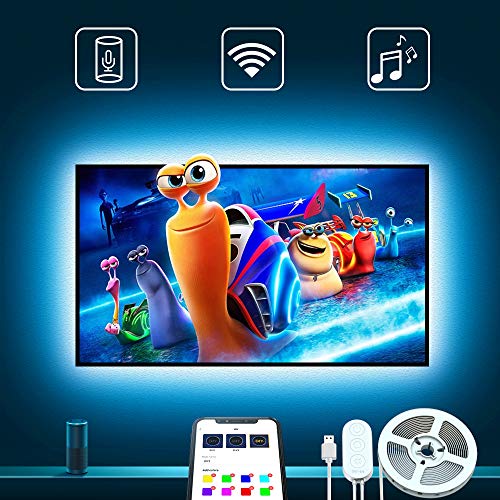 Product Cover TV LED Backlights, Govee 9.8Ft LED Strip Lights Works with Alexa Google Home for 46-55in TV APP Control Multi-Color Light for PC Laptop Desk, Adapter USB Powered (Only Supports 2.4 GHz WiFi Network)