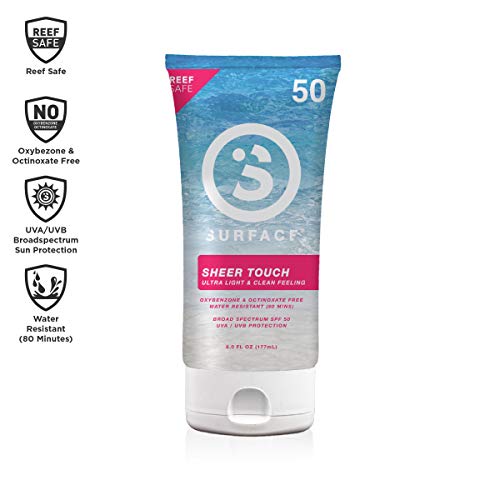 Product Cover Surface Sheer Touch Lotion Sunscreen - Reef Safe, Ultra-Light & Clean Feeling, Broad Spectrum UVA/UVB Protection, Cruelty & Paraben Free, Water Resistant - SPF 50, 6oz