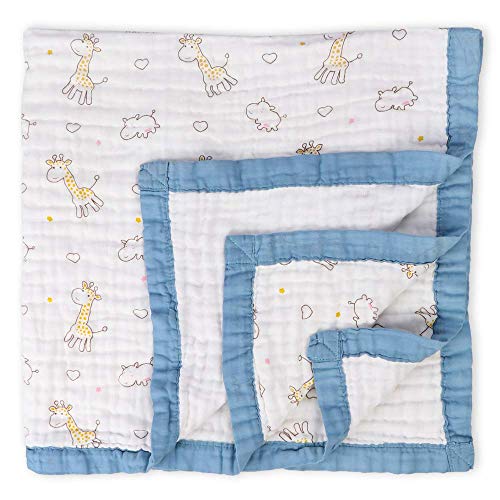 Product Cover Mom's Love Muslin Cotton Toddler Blanket Giraffe Print Cotton Baby Quilt Soft and Breathable Baby Bed Blanket for Boys Lightweight Stroller Blanket 43