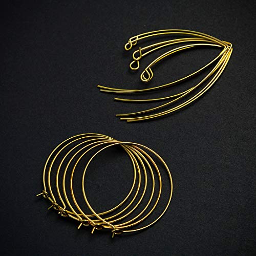 Product Cover Hollosport 14k Genuine Gold Plated Earring Hooks for Jewelry Making,12Pcs Hypoallergenic Ear Wires for DIY Dangle Earrings