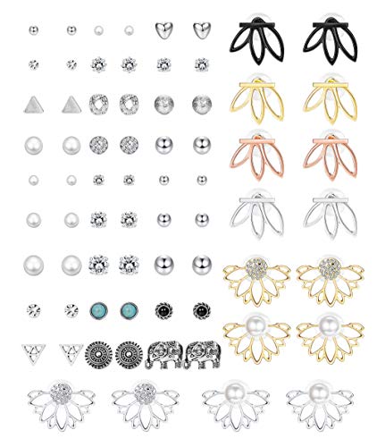 Product Cover Hanpabum 35Pairs Assorted Multiple Stud Earrings set Fashion Stud Earring Set for Teens Girl Women