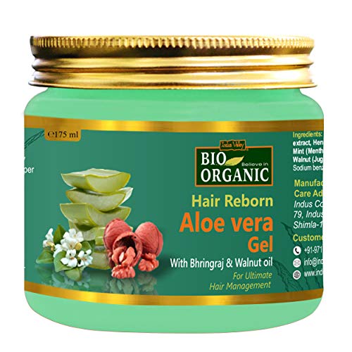 Product Cover Indus Valley Bio Organic Hair Reborn Aloe Vera Gel With Bhringraj & Walnut Oil For Ultimate Hair Management (175ml)