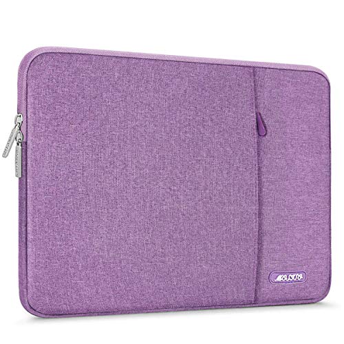 Product Cover MOSISO Laptop Sleeve Bag Compatible with 13-13.3 inch MacBook Pro, MacBook Air, Notebook Computer, Vertical Style Water Repellent Polyester Protective Case Cover with Pocket, Light Violet