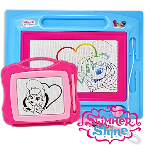 Product Cover Shimmer and Shine Magnetic Drawing Board, Large Erasable Doodle Sketching Pad with Travel Size Sketcher to Color, Draw and Erase for Kids, Toddlers, Boys & Girls