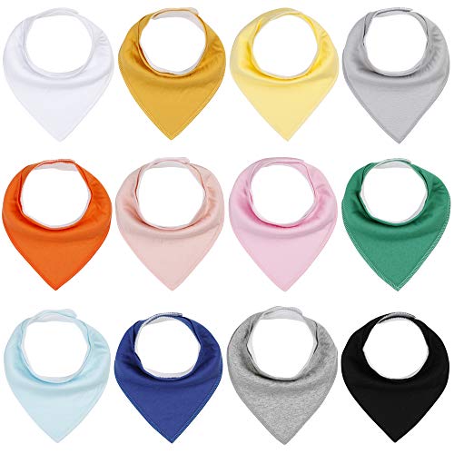 Product Cover Udolove 12 Pack Baby Bandana Drool Bibs for Boys and Girls,Super Soft Unisex Absorbent Cotton Organic Bib Set,Baby Shower Gift Set for Teething and Drooling