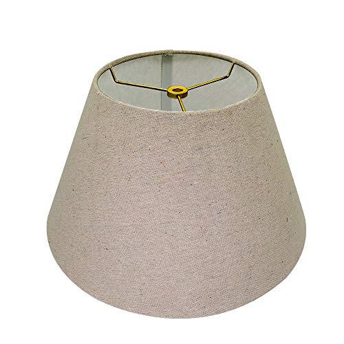 Product Cover Medium Lamp Shade,Alucset Barrel Fabric Lampshade for Table Lamp and Floor Light,7x13x7.8 inch,Natural Linen Hand Crafted,Spider (Brown)