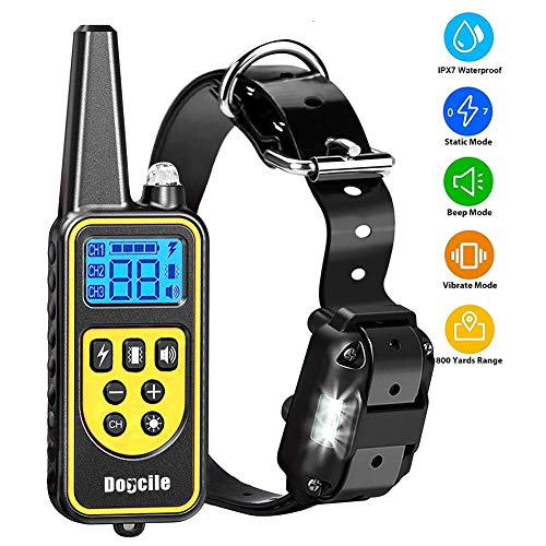 Product Cover YISENCE Dog Training Collar, Dog Shock Collar with Remote 2500FT Shock Collar for Dogs IPX7 Waterproof Rechargeable w/Beep 99 Levels Vibrate Shock Modes Shock Collar for Small Dogs Medium Large Dogs