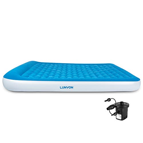 Product Cover Lunvon Air Mattress Queen Size Blow Up Bed Inflatable Mattress Raised Airbed with Rechargeable Pump for Home, Guest, Camping, Height 10