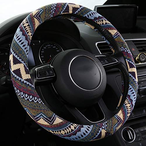 Product Cover SHAKAR Bohemian Style Steering Wheel Covers-Universal Fit,15 inch (Bohemian)